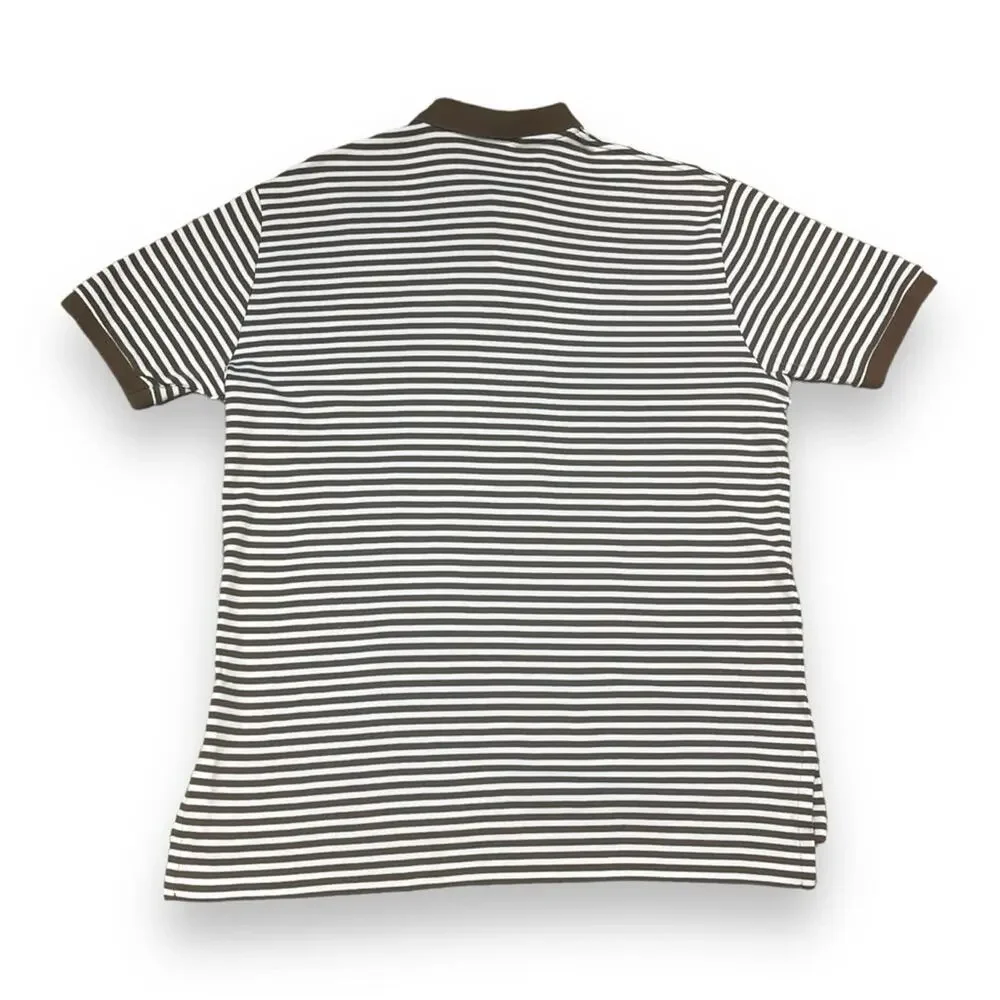 POLO Ralph Lauren Soft Cotton Brown White Stripes Purple Pony Large